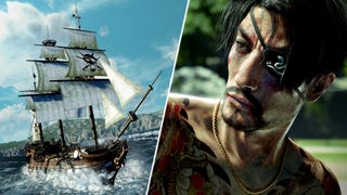 Goro Majima and his pirate ship in Like a Dragon: Pirate Yakuza in Hawaii.
