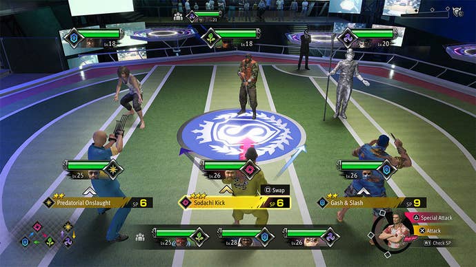 A Sujimon battle ensues in Like A Dragon: Infinite Wealth.