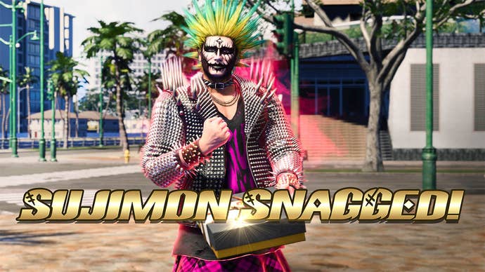 Ichiban catches a punk-looking Sujimon in Like A Dragon: Infinite Wealth.