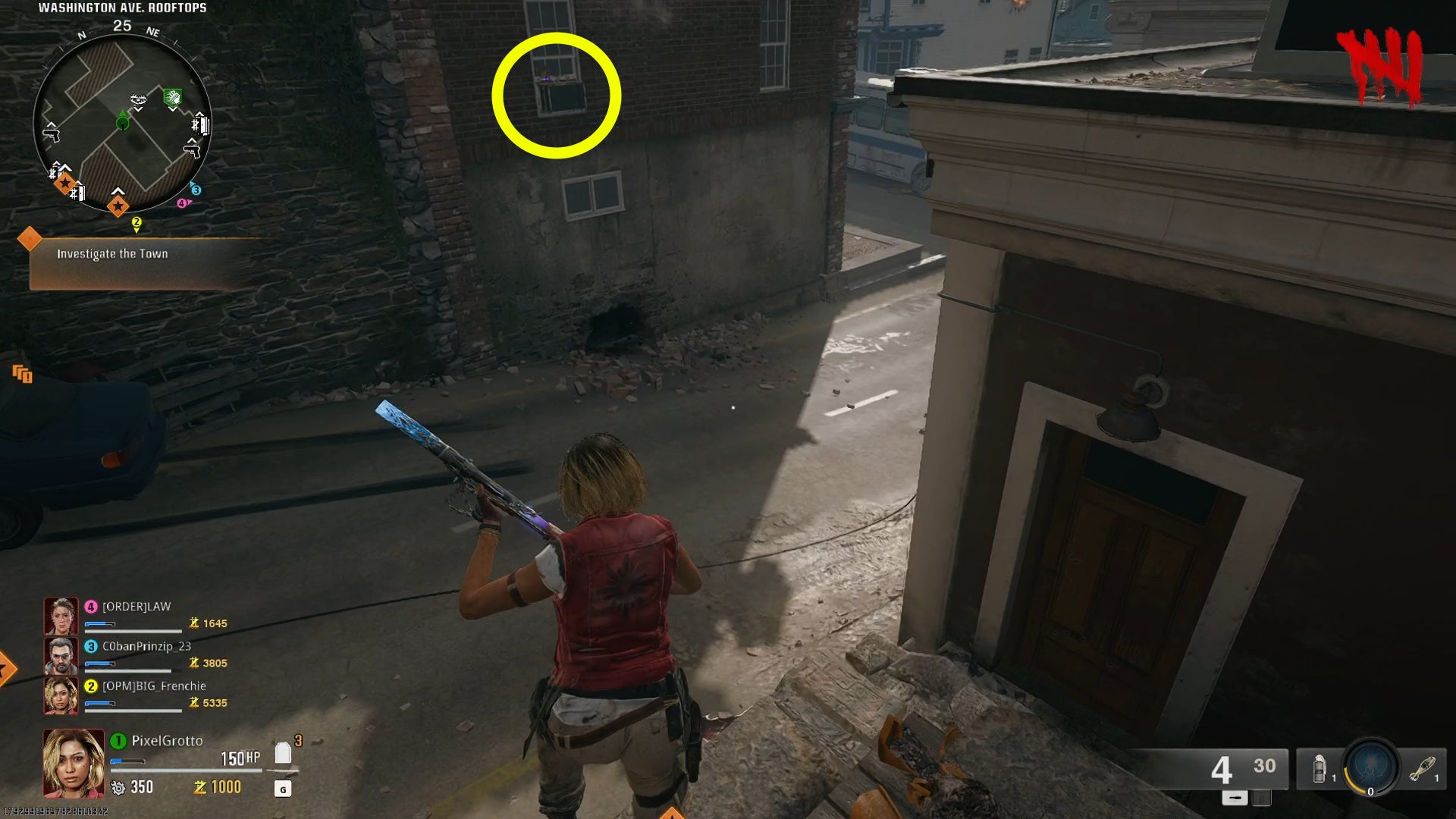 The location of an Aetherella statue hidden on a window ledge of Lily's Flowerpot on the Black Ops 6 Liberty Falls map. - 8
