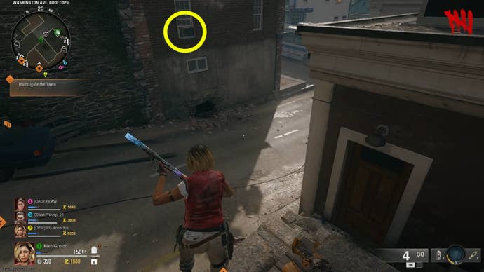 The location of an Aetherella statue hidden on a window ledge of Lily’s Flowerpot on the Black Ops 6 Liberty Falls map.