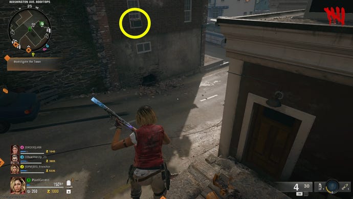 The location of an Aetherella statue hidden on a window ledge of Lily’s Flowerpot on the Black Ops 6 Liberty Falls map.