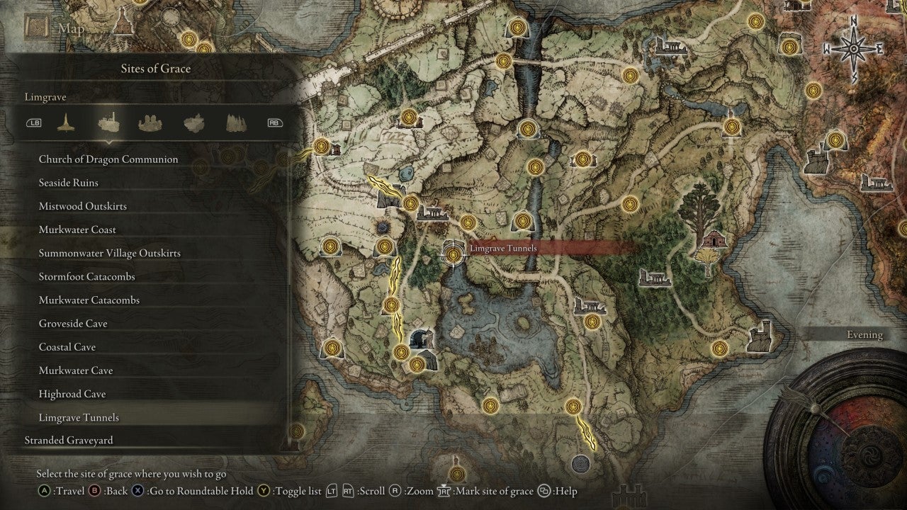 Limgrave Tunnels Grace in Elden Ring