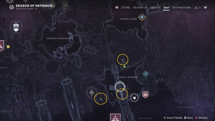 Three region chest locations in Liming Harbor in Destiny 2: Lightfall