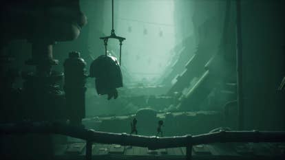 Two small fellas walking on a tube successful Little Nightmares 3.