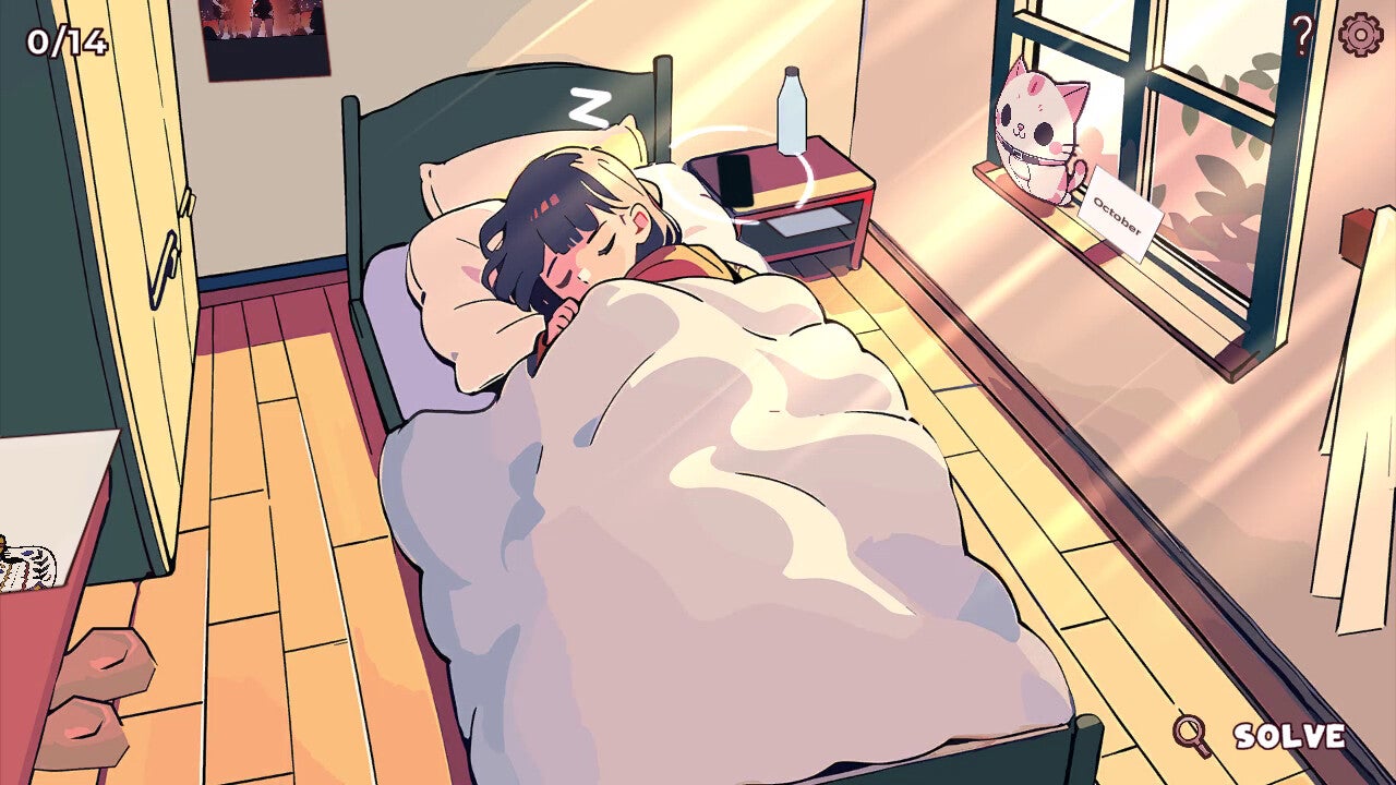 A girl sleeps in a bed with sun coming in through the curtains in Little Problems - 1