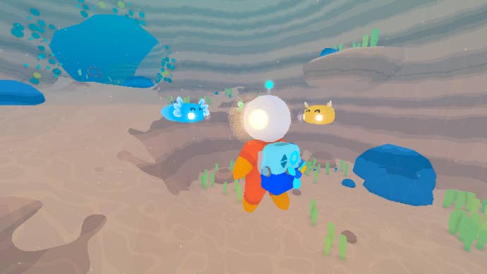 A diver befriends two alien loddles in Loddlenaut