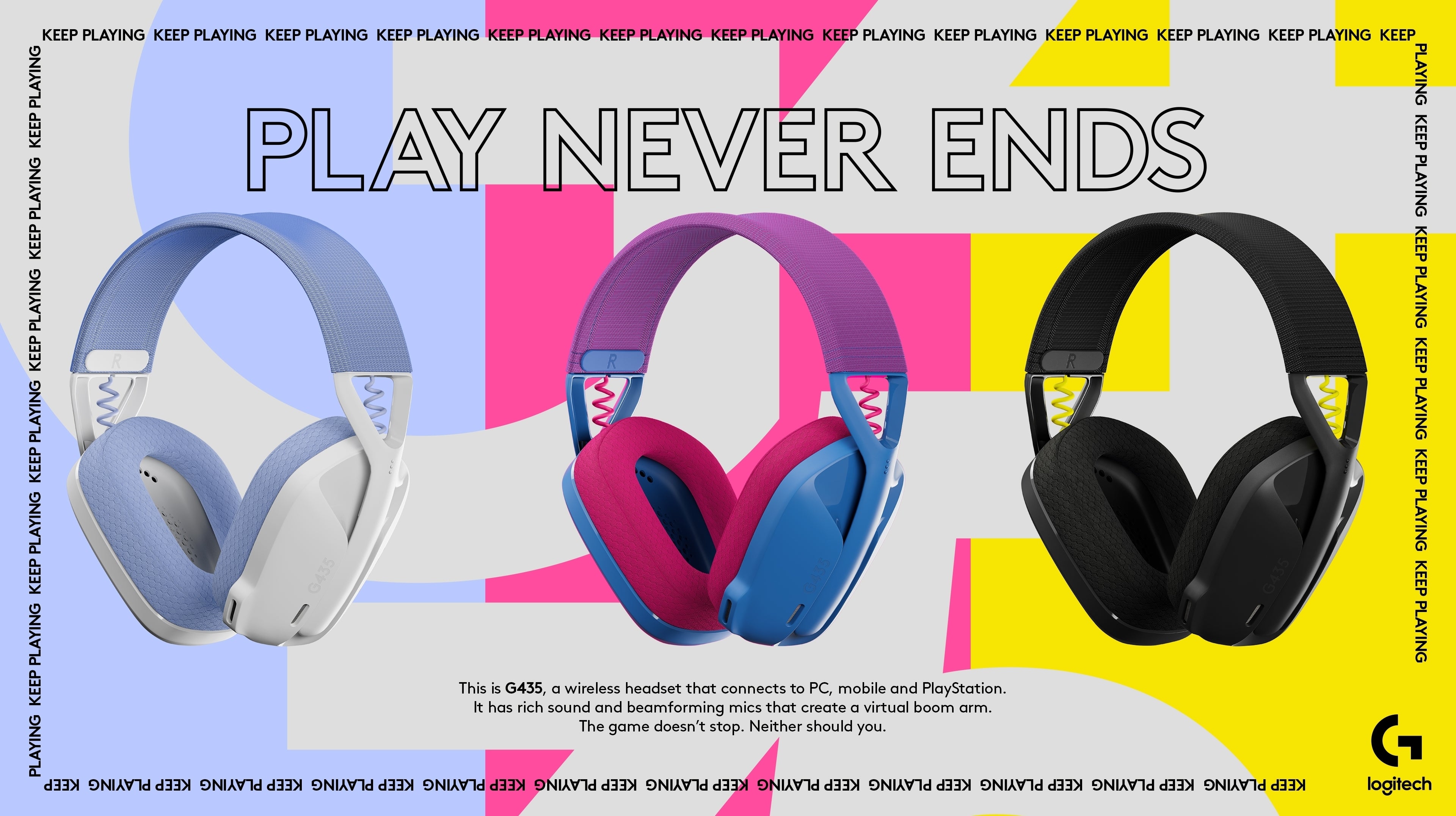 Logitech G345 Wireless ultralichte gaming geadset onthuld