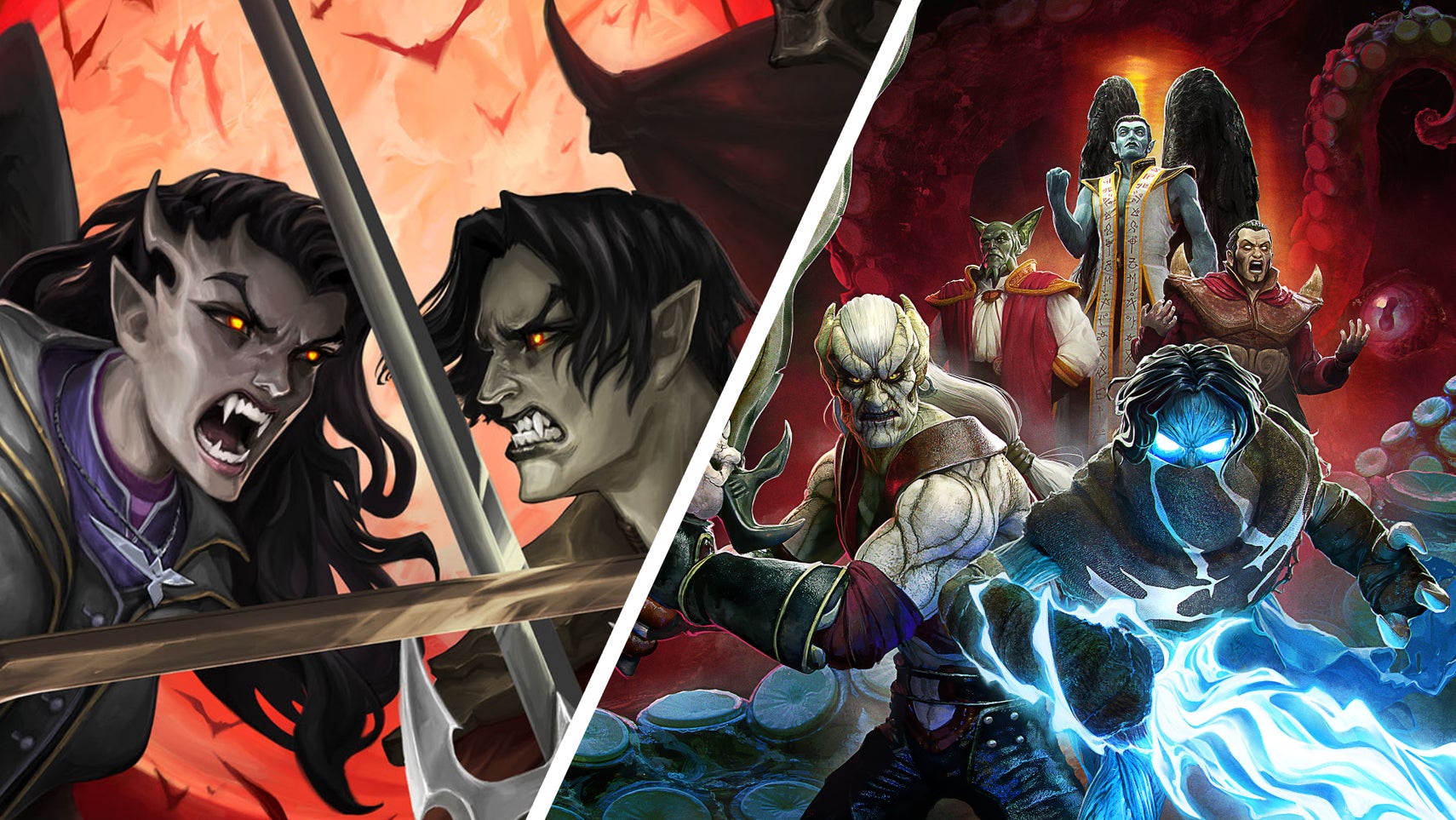 Two sets of key art: one for Legacy of Kain Defiance Remastered, and the other for Ascendance.