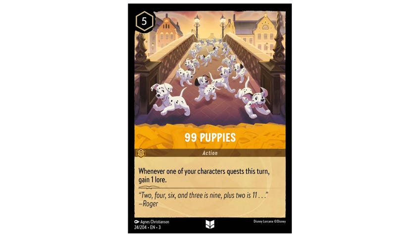 Disney Lorcana 99 Puppies.