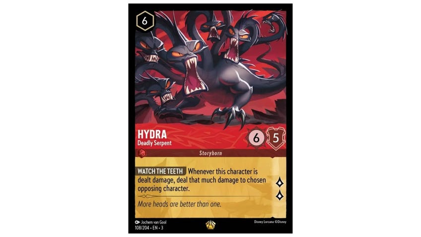 Lorcana card Hydra, Deadly Serpent.