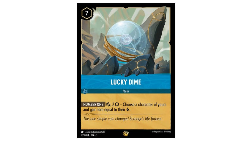 Disney Lorcana card Lucky Dime.