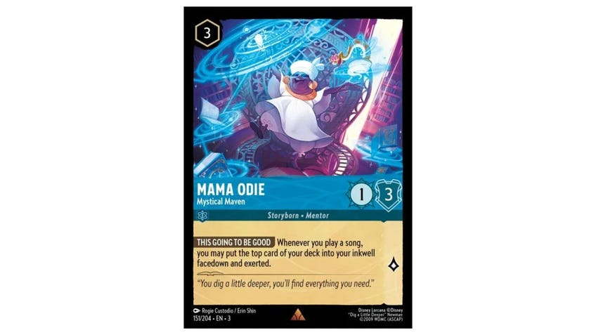 Lorcana card Mama Odie, Mystical Maven.