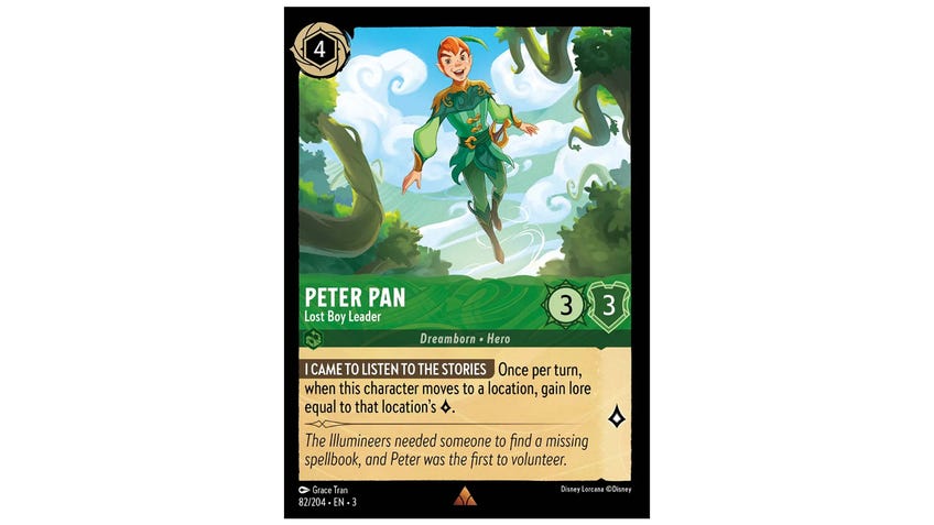 Lorcana card Peter Pan, Lost Boy Leader.
