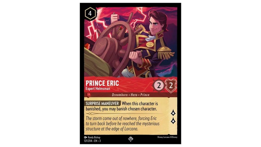 Lorcana card Prince Eric, Expert Helmsman.