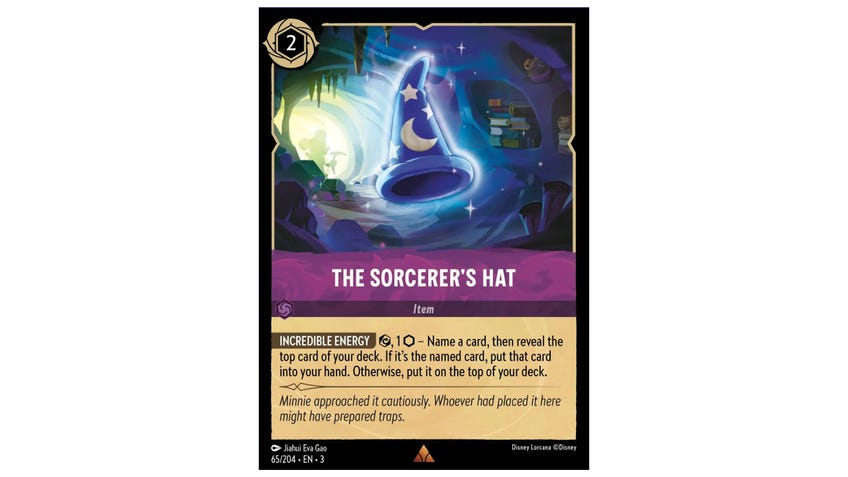 Disney Lorcana card Sorcerer's Hat.