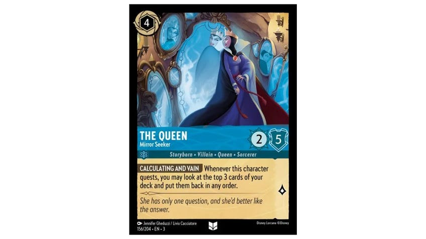 Lorcana card The Queen, Mirror Seeker.