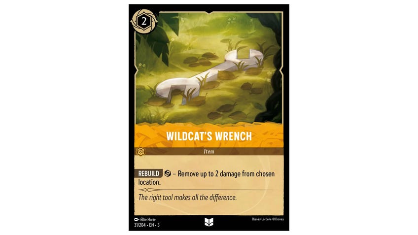 Disney Lorcana card Wildcat's Wrench.