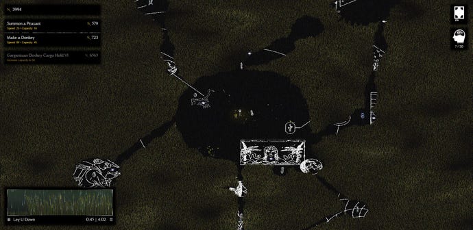 A partially completed harvest in Peter Talisman: Lord Of The Harvest showing workers clearing corn from several strange chalk drawings on the ground