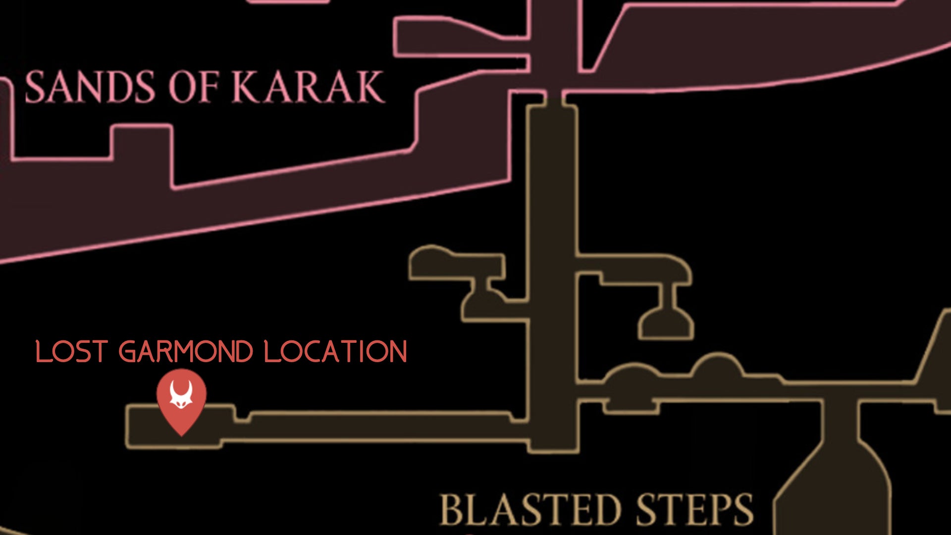 A map showing the location of Lost Garmond in Hollow Knight: Silksong. - 72