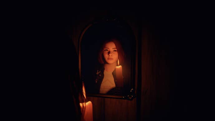 Swann’s face lit by candlelight in Lost Records: Bloom & Rage.