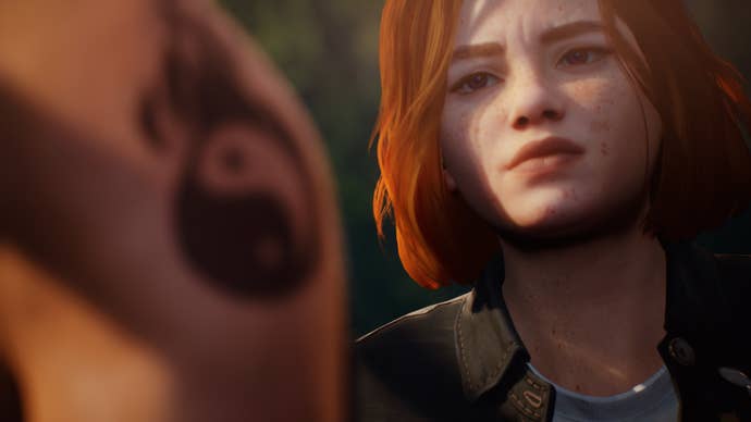 Swann looking upset in Lost Records: Bloom & Rage.