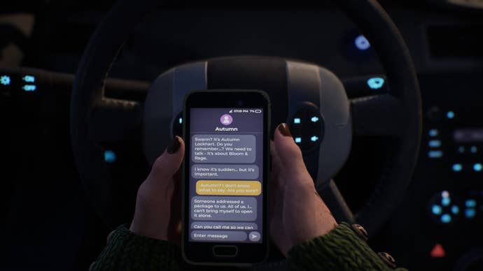 The height of realism: Swann’s phone is at a mere 7% battery charge at the start of Lost Records: Bloom & Rage.