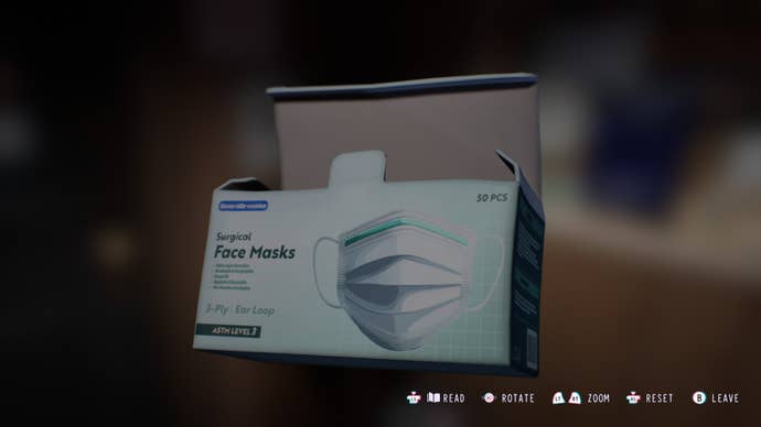 A box of surgical masks, which can be freely rotated by players in Lost Records: Bloom & Rage.
