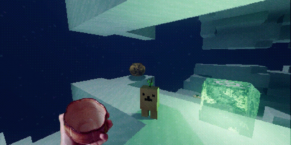 I made s’mores from cats and dogs in Lucid Blocks a version of Minecraft held together by dream logic