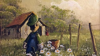Artist adds video game and sci-fi characters to thrift store paintings