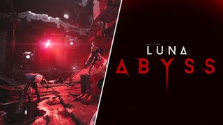 Custom header for Luna Abyss GDC 2023 feature, with logo split with in-game screenshot