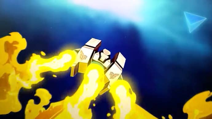 The Lunar Lander blasts into the depths of space in Lunar Lander: Beyond