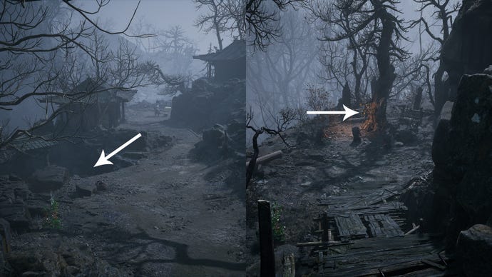 The path to the Height of Ember’s Luojia Fragrant Vine in Black Myth Wukong.