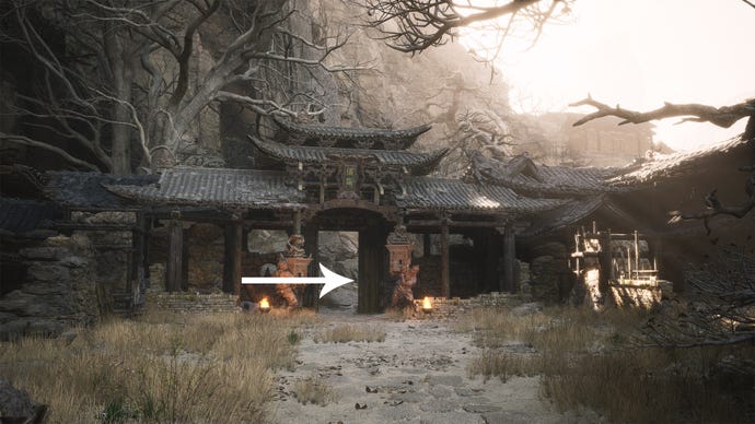 A village exit in Black Myth Wukong.