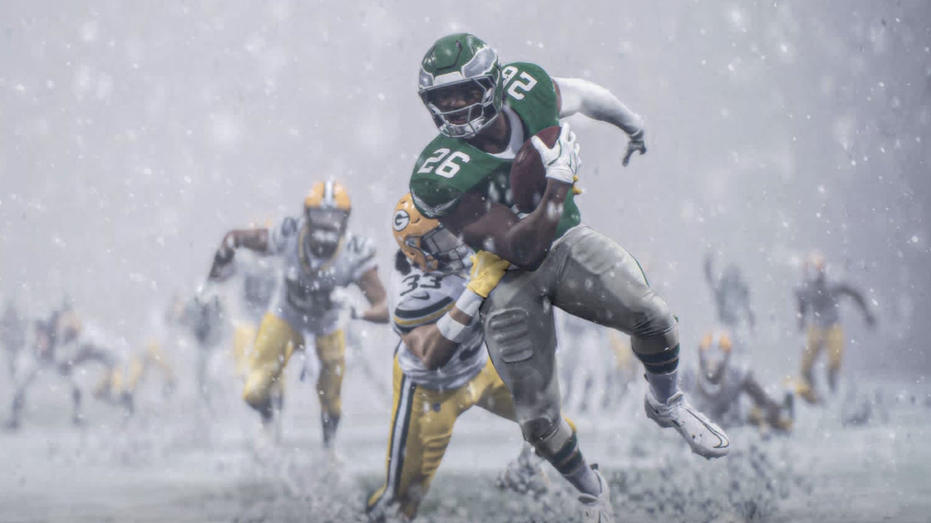 A Packers player getting tackled in Madden 26 - 1