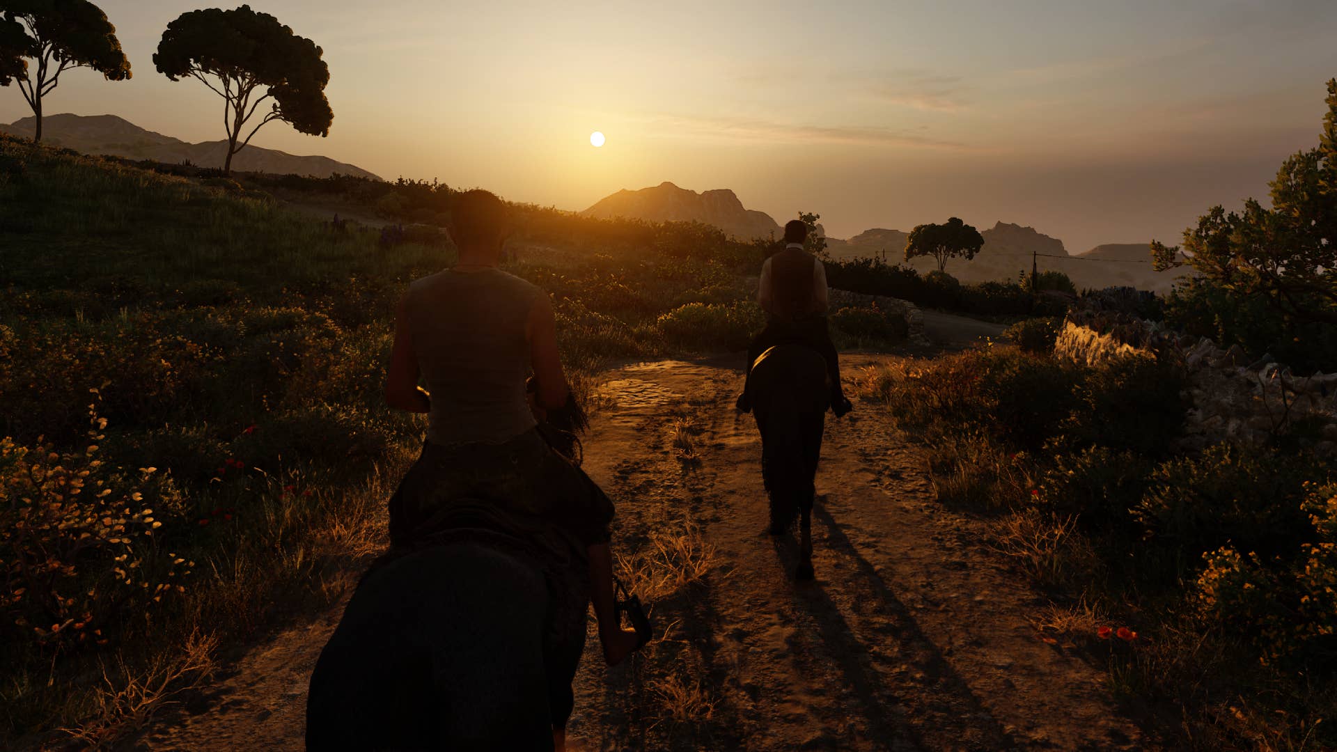 Enzo and Luca riding horses in Mafia: The OId Country.