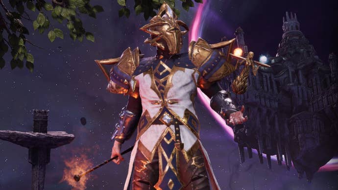 A mage in cool armour stands on the Last Epoch character select screen.