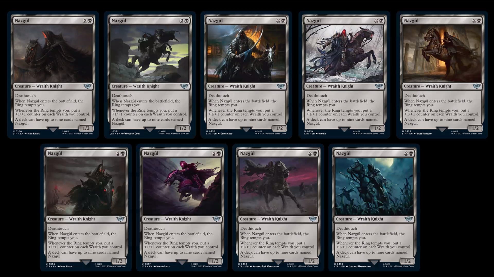 Magic: The Gathering's Lord of the Rings set has nine different Nazgl cards, one for each Ringwraith | Dicebreaker Magic: The Gathering's Lord of the Rings set has nine different Nazgl cards, one for each Ringwraith | Dicebreaker