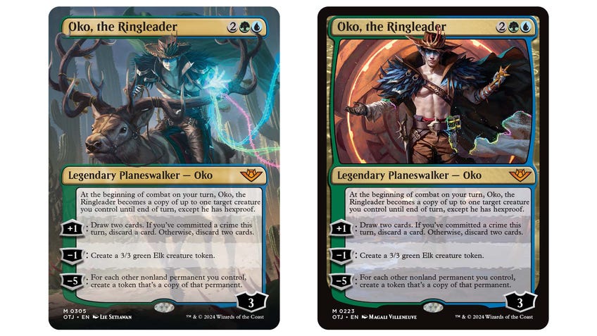 An image of Oko, The Ringleader cards for Magic: The Gathering.