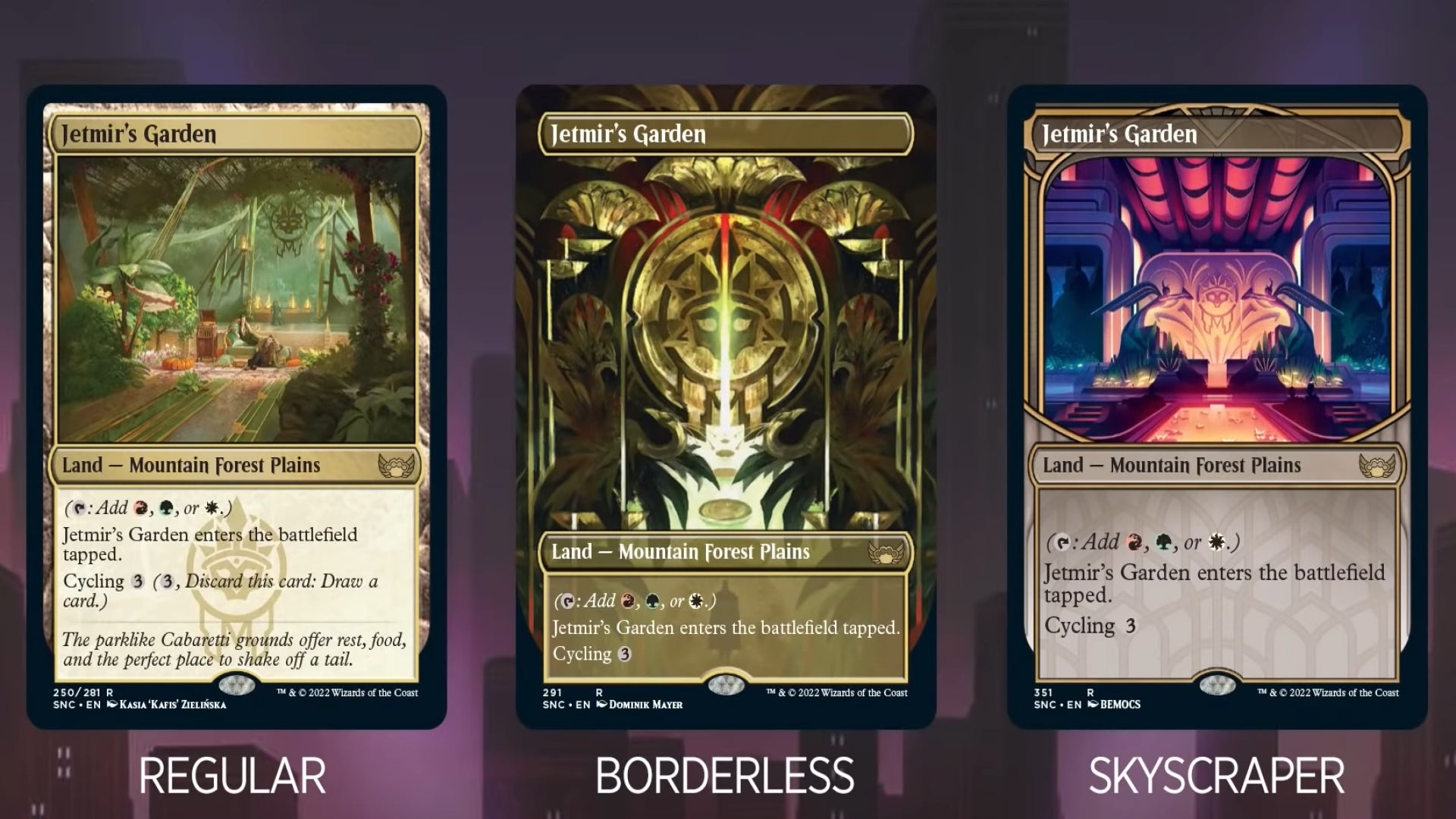 mtg streets of new capenna best cards Art Series NON-SIGNATURE CHOOSE ART STYLE 1 storage box Streets of New Capenna Card