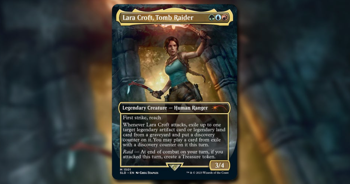 Tomb Raider and MTG crossover includes an all-new Lara Croft commander card | Dicebreaker Tomb Raider and MTG crossover includes an all-new Lara Croft commander card | Dicebreaker