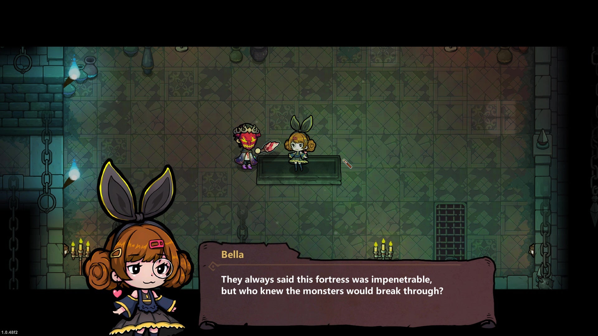 Chatting to Bella, a pigtailed maid girl in Magicraft. - 4