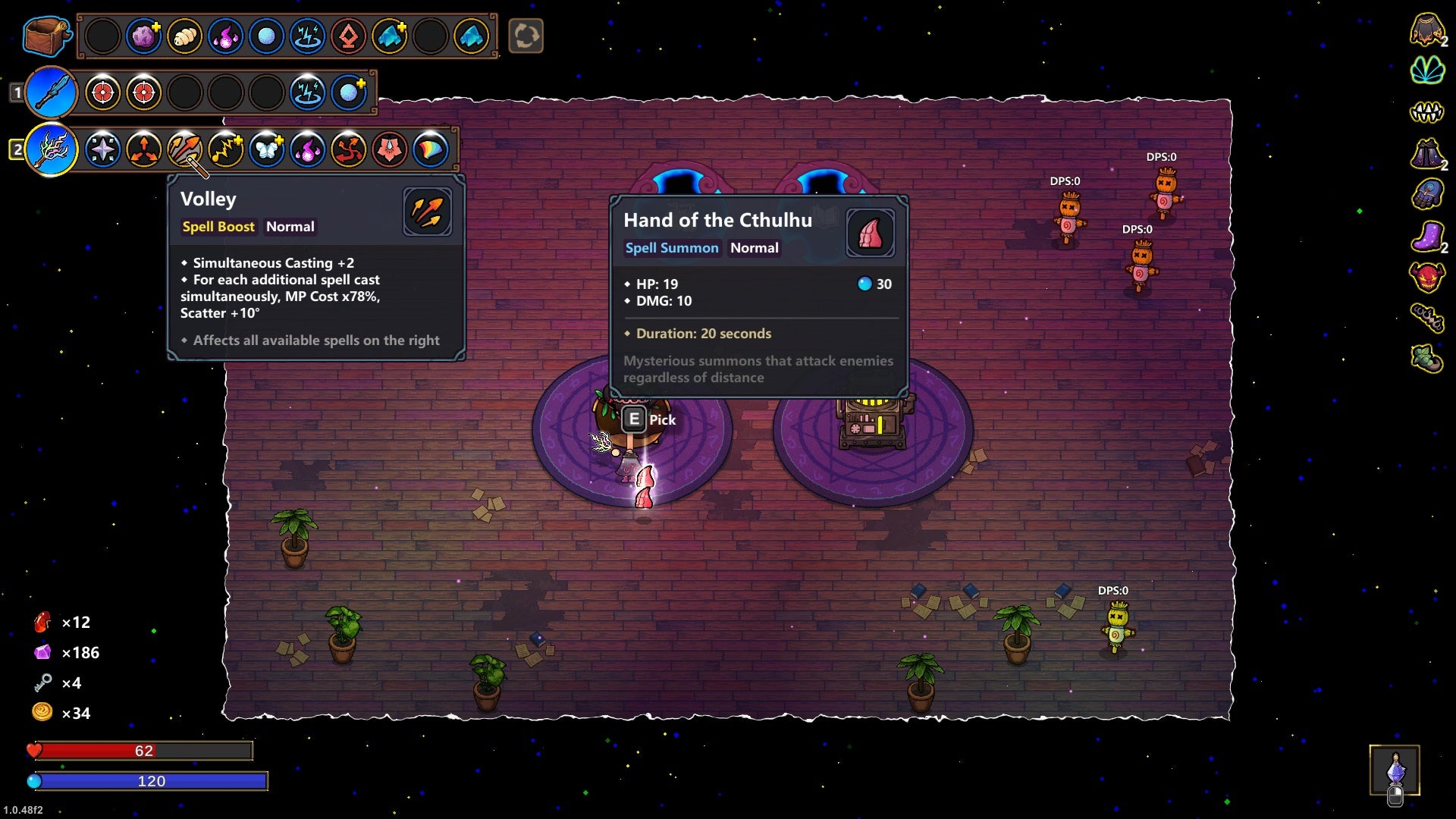 Looking at spells stored within a wand in Magicraft. - 3