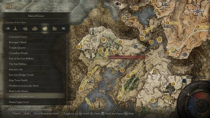 Main Caria Manor Gate Grace in Elden Ring