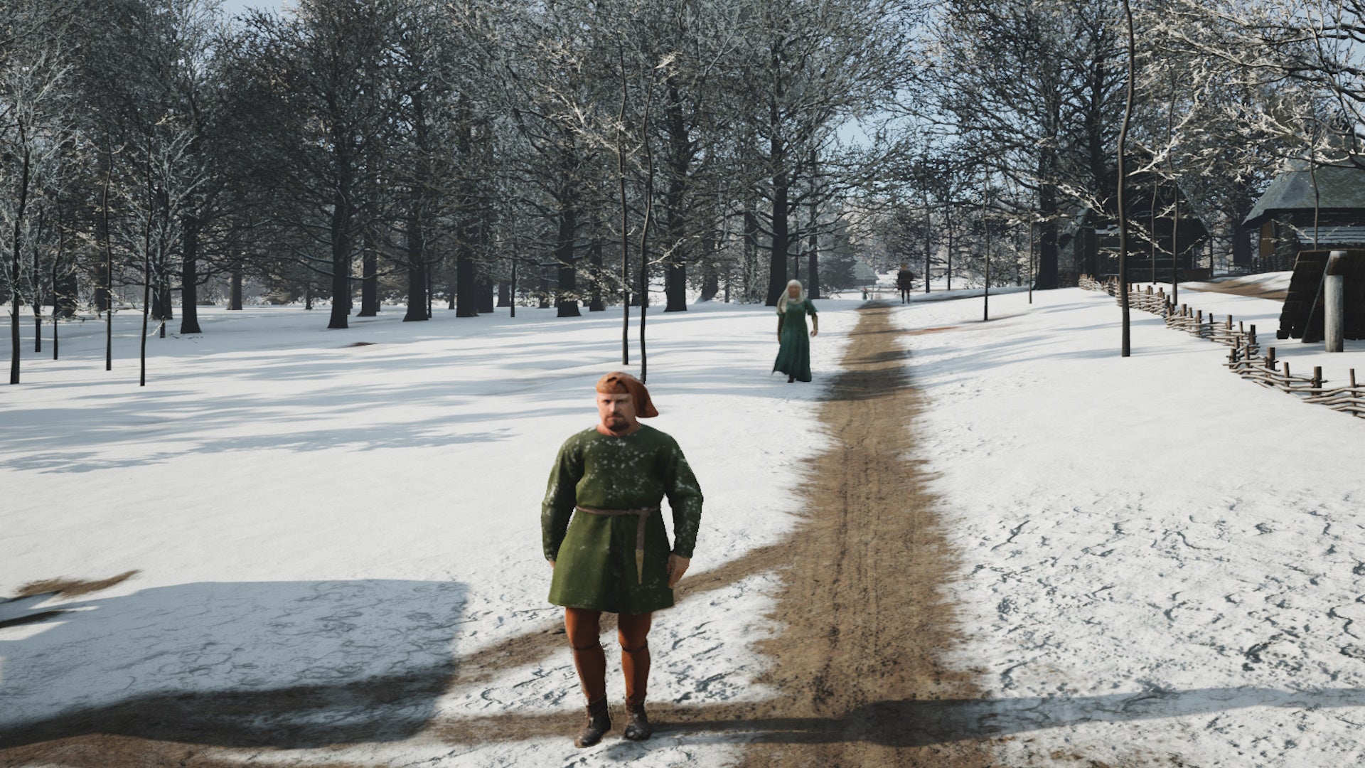 Manor Lords villagers, happy after consuming ale