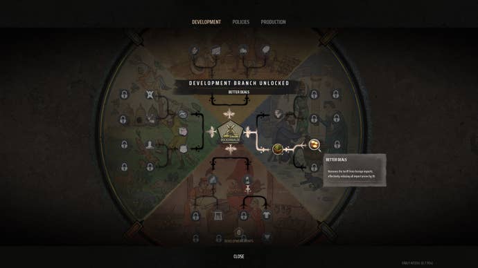 The Better Deals tech in the Development Upgrades screen of Manor Lords.