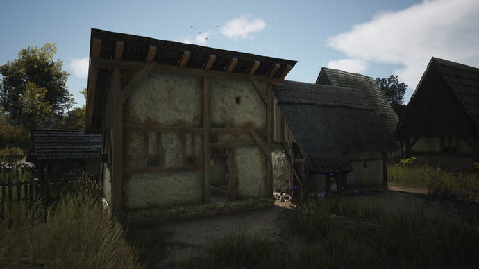 A Cobbler's Workshop in the backyard of a Burgage Plot in Manor Lords.