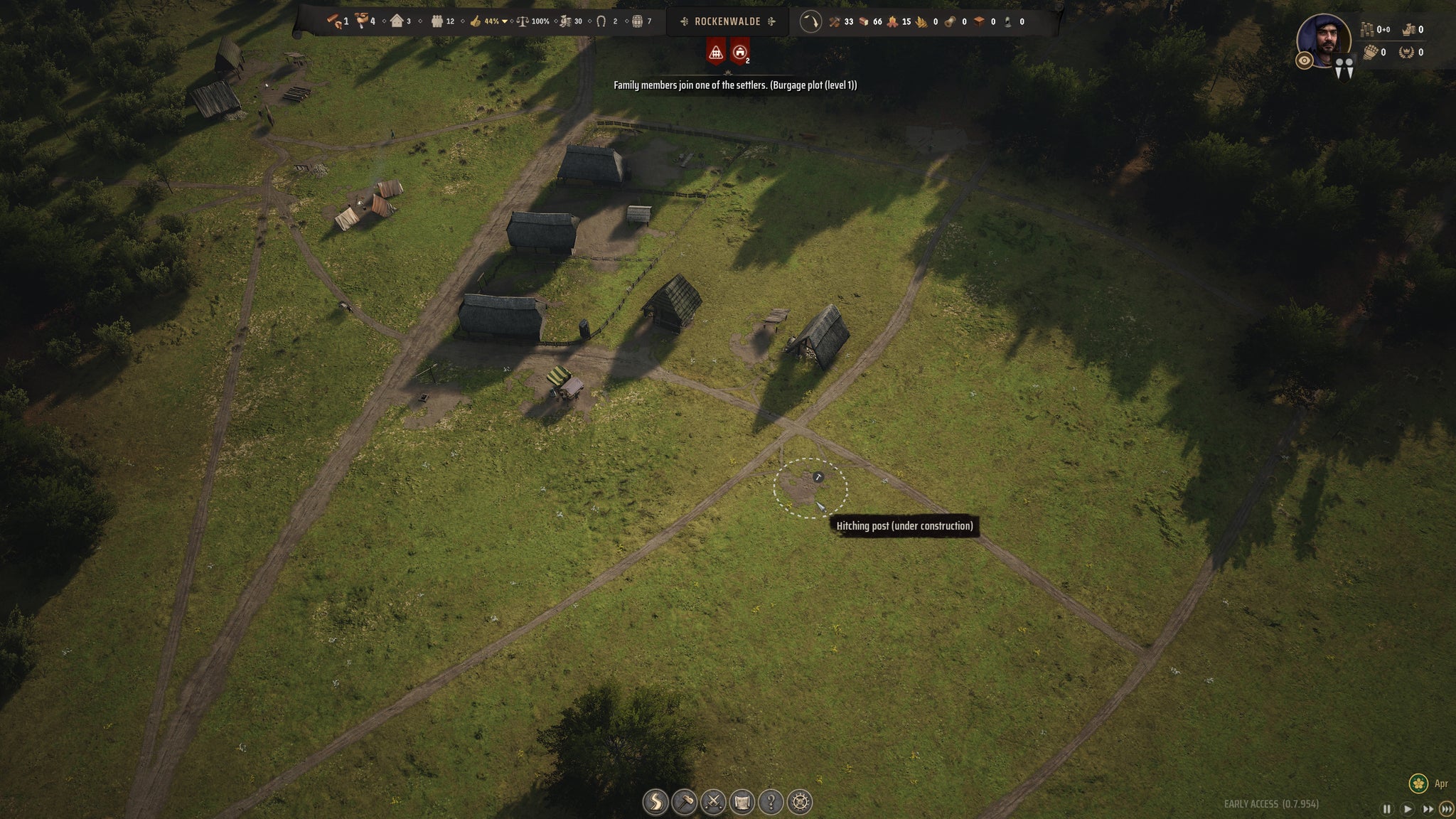 A second Hitching Post is erected in the centre of a village in Manor Lords. - 11