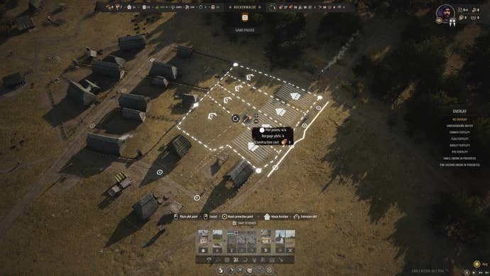 The player places down a section of Burgage Plots in Manor Lords.