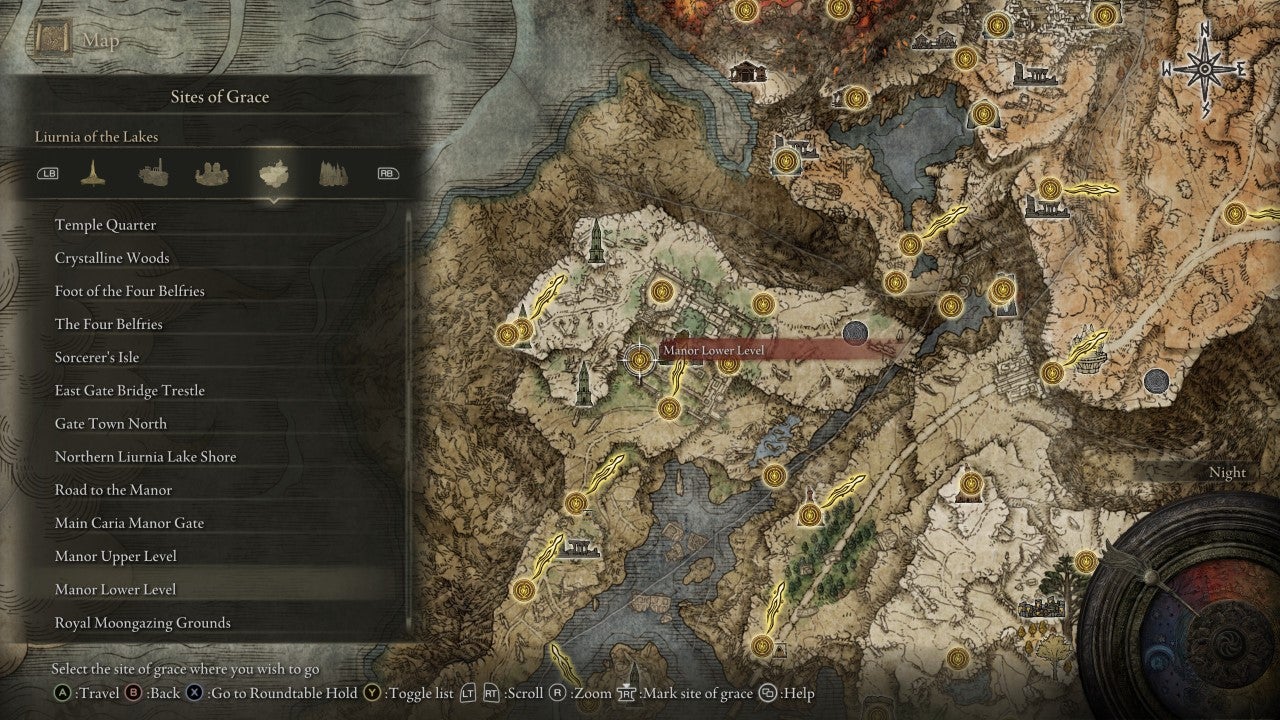 Manor Lower Level Grace in Elden Ring